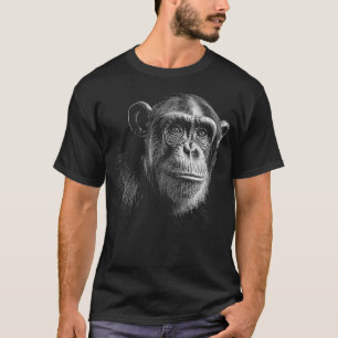Camiseta Cute Chimpanzee Monkey Primate Retrato Chimp