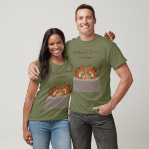 Camiseta Cute Chipmunks Personalizado de la boda de otoño