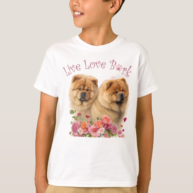 Camiseta Cute Chow Chow Dog Floral (Anverso)