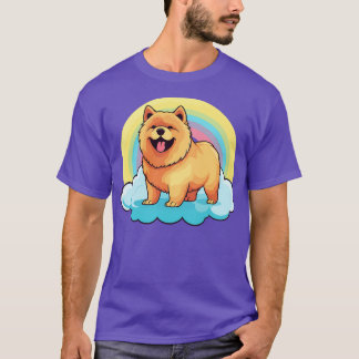 Camiseta Cute Chow Chow Rainbow Cloud Kawaii Perro Happy Pu