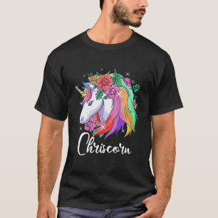 Camiseta Cute Chriscorn Nombre Personalizado Unicorn Chris