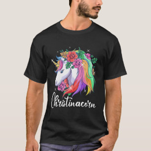 Camiseta Cute Christinacorn Nombre Personalizado Unicorn Ch