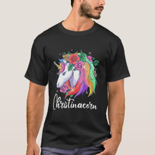 Camiseta Cute Christinacorn Nombre Personalizado Unicorn Ch