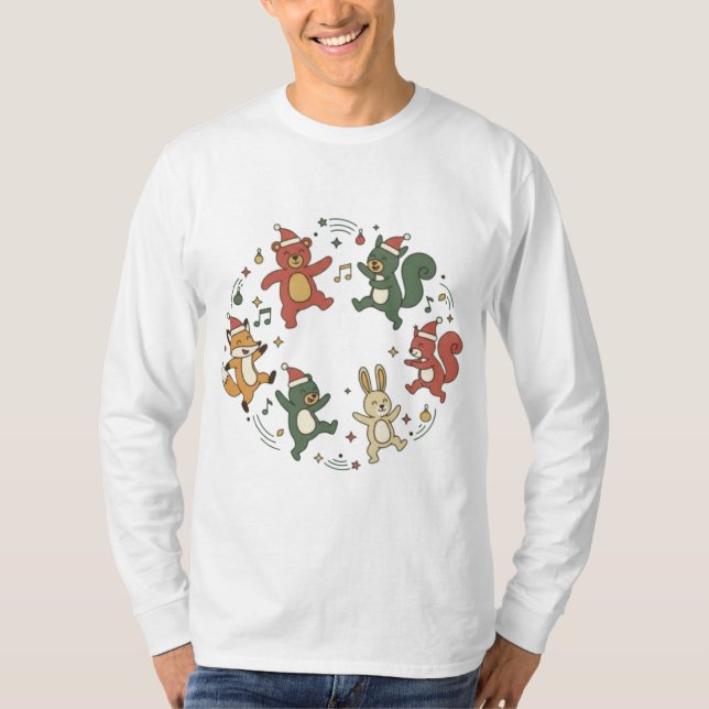 Camiseta Cute Christmas Animals Dancing (Anverso)