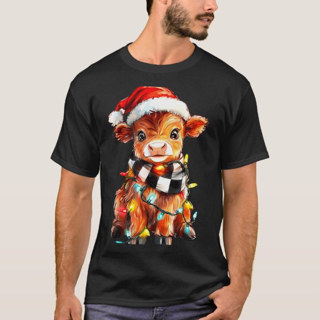 Camiseta Cute Christmas Baby Highland Cow F Thanksgiving  (Anverso)