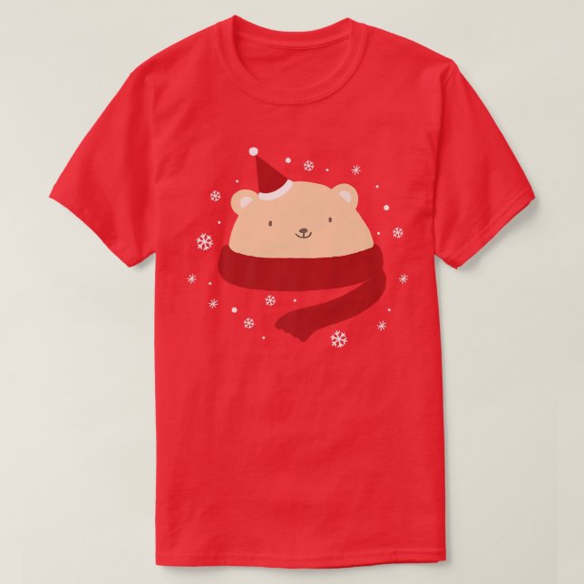 Camiseta Cute Christmas Bear Winter Snow New Year Premium  (Diseño del anverso)