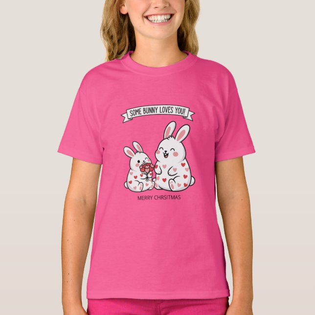 Camiseta Cute Christmas Bunny Kids T-Shirt  (Anverso)