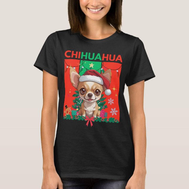 Camiseta Cute Christmas Chihuahua | Festive Holiday Dog (Anverso)