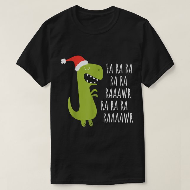 Camiseta Cute Christmas Dino Raaawr Humor (Diseño del anverso)