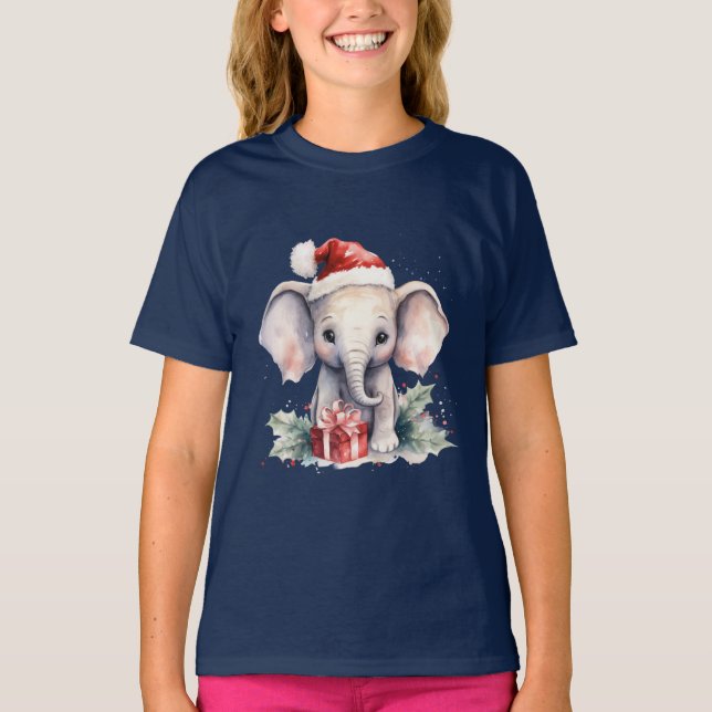 Camiseta Cute Christmas Elephant (Anverso)