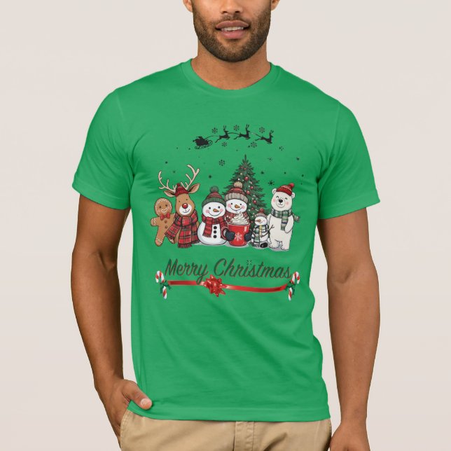 Camiseta Cute Christmas Friends Shirt, Merry Christmas Squa (Anverso)
