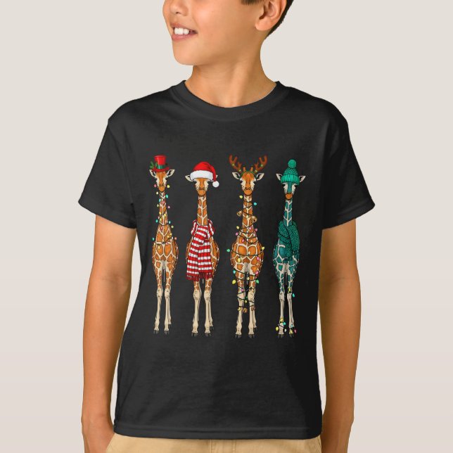 Camiseta Cute Christmas Giraffe Funny Animal Lover Gift Kid (Anverso)