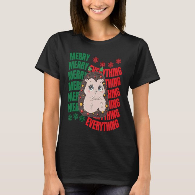Camiseta Cute Christmas hedgehog (Anverso)