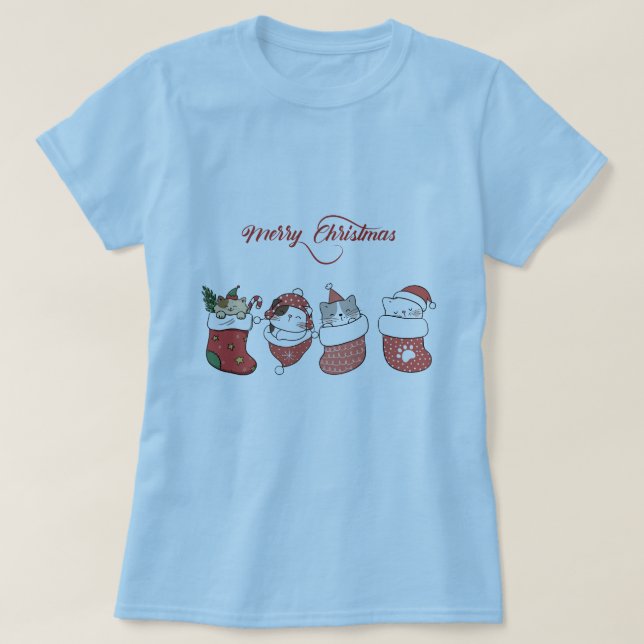 Camiseta Cute Christmas Kitties (Diseño del anverso)