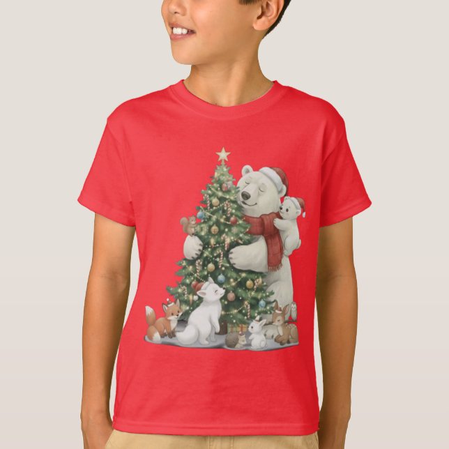 Camiseta Cute Christmas Polar Bear & Friends (Anverso)