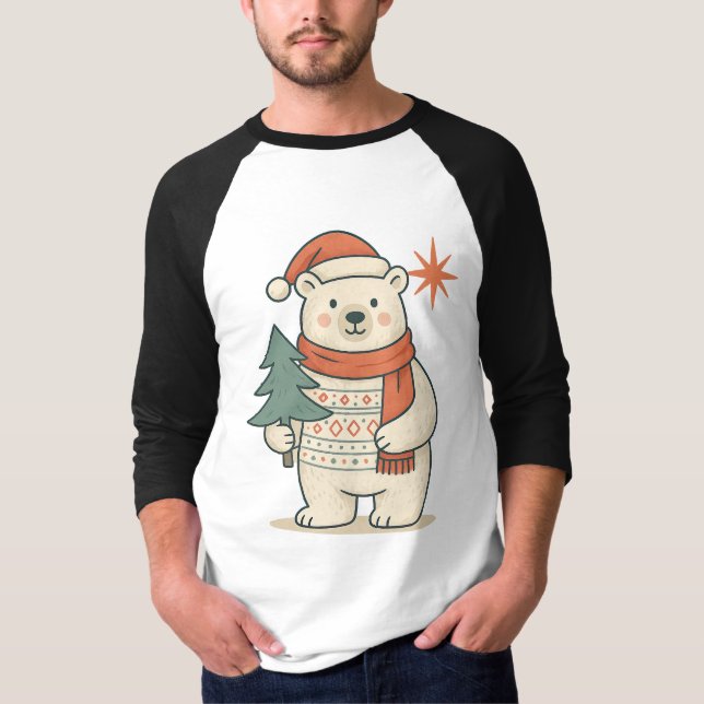 Camiseta Cute Christmas Polar Bear T-Shirt | Scandinavian  (Anverso)