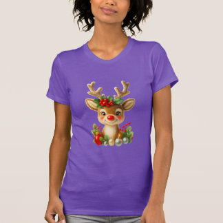 Camiseta Cute Christmas Reindeer ilustración 3D | Fiesta 