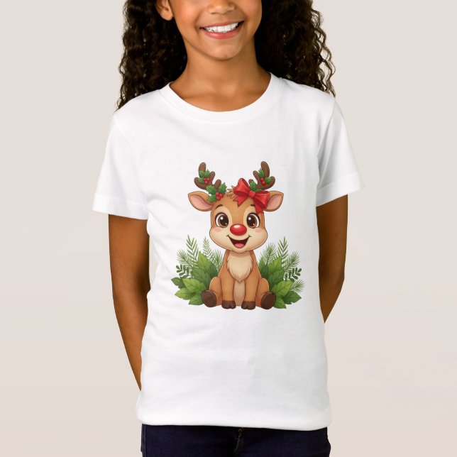 Camiseta Cute Christmas Reindeer Shirt, Reindeer Holiday  (Anverso)