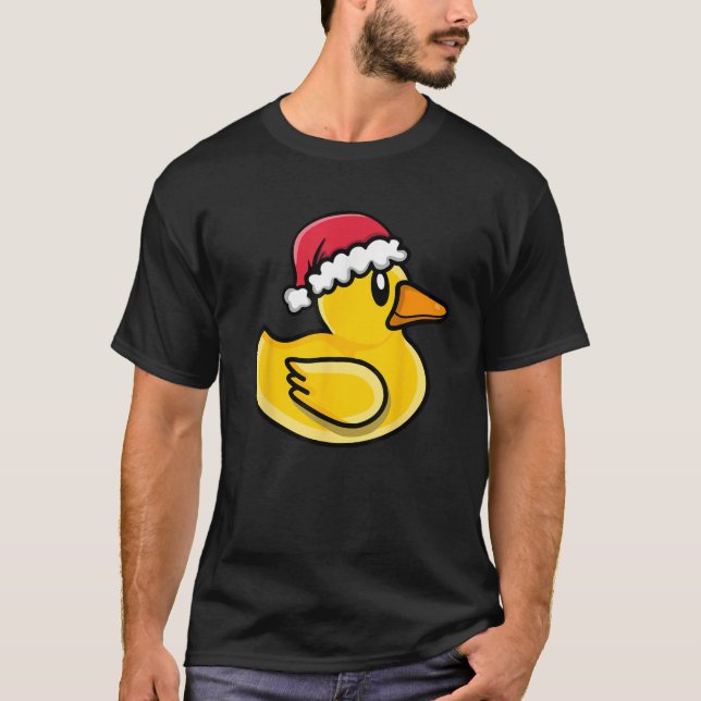 Camiseta Cute Christmas Rubber Duck in Santa Hat  (Anverso)