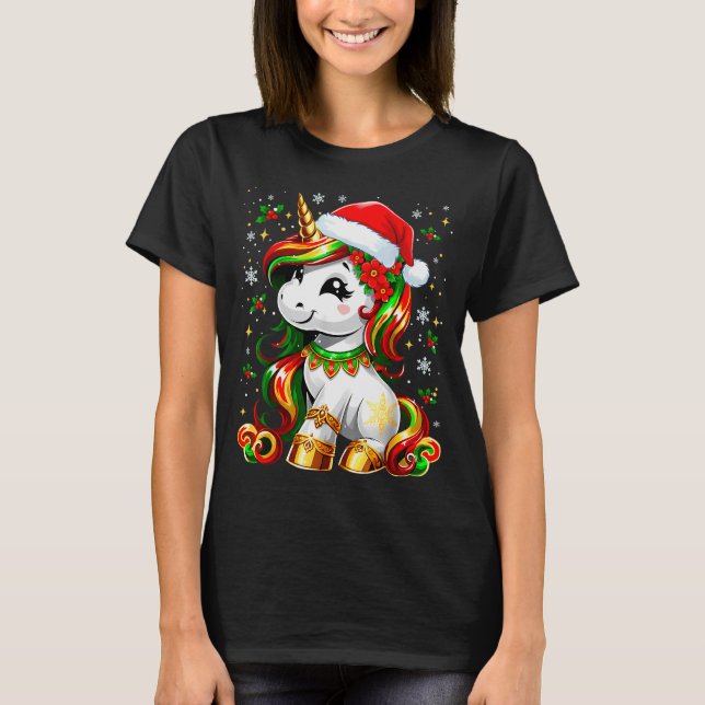 Camiseta Cute Christmas Shirt Girls Women Xmas Unicorn Chri (Anverso)