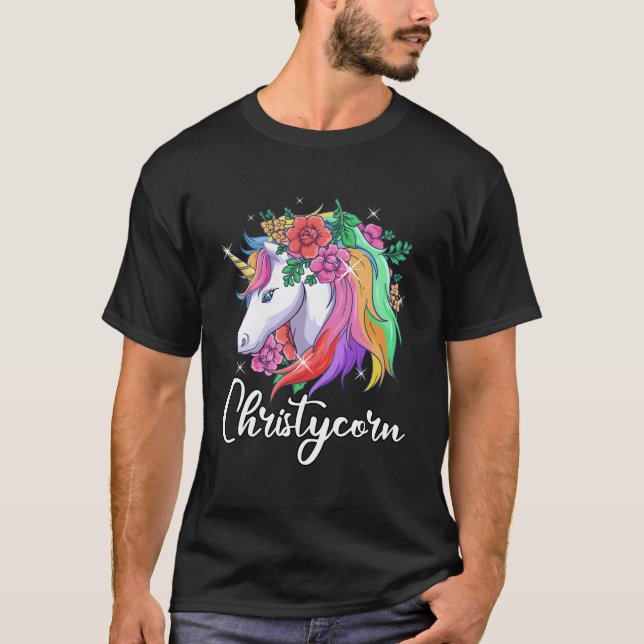 Camiseta Cute Christycorn Nombre personalizado Unicorn Chri (Anverso)