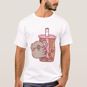 Camiseta Cute Chubby Koala Abrazando la Copa de Té de Burbu