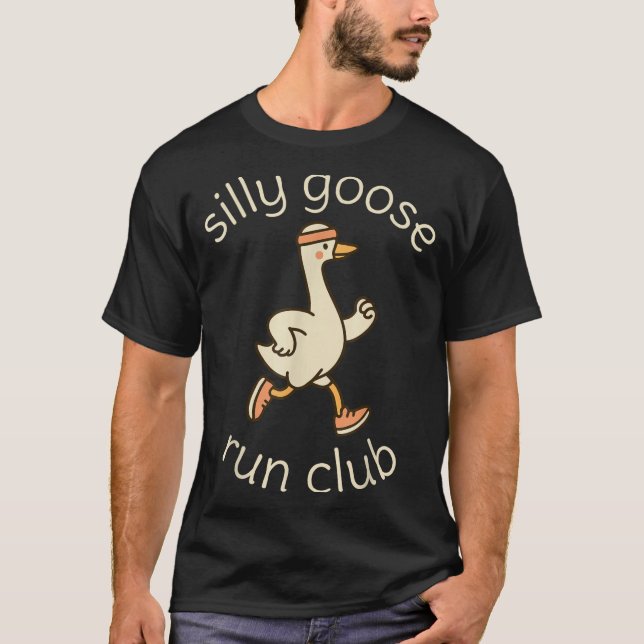 Camiseta Cute Club Sport Silly Marathon Gymer Running Goose (Anverso)
