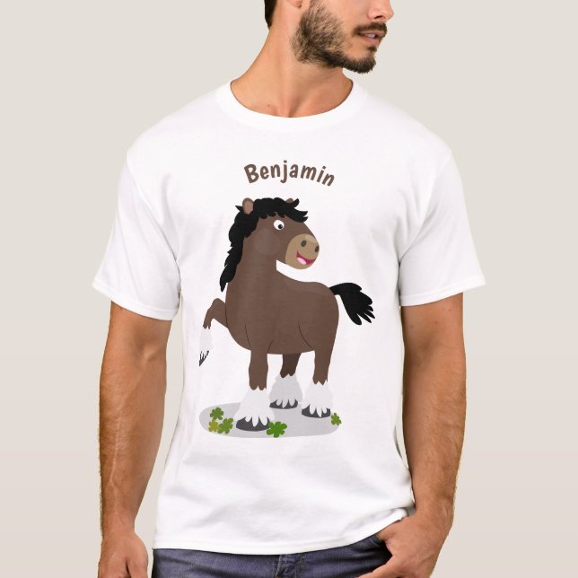 Camiseta Cute Clydesdale personalizado de caballo ilustraci (Anverso)