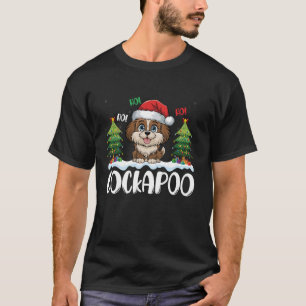 Camiseta Cute Cockapoo con el árbol de alumbrado de Santa H