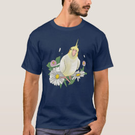 Camiseta Cute Cockatiel Floral Illustration