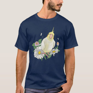 Camiseta Cute Cockatiel Floral Illustration