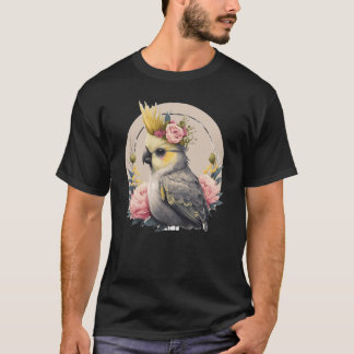 Camiseta Cute Cockatiel Parrot Bird Flower Crown Pet Birds