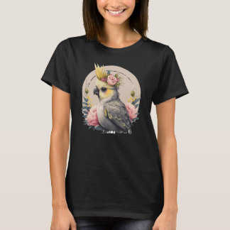 Camiseta Cute Cockatiel Parrot Bird Flower Crown Pet Birds