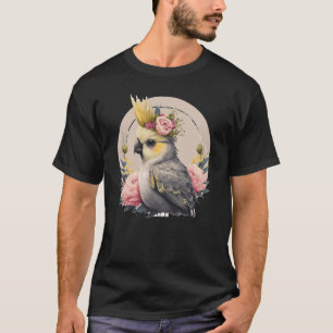 Camiseta Cute Cockatiel Parrot Flor de pájaro Mascota Aves
