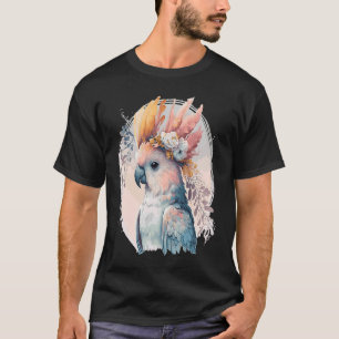 Camiseta Cute Cockatoo Parrot Flor de pájaro Mascota Aves