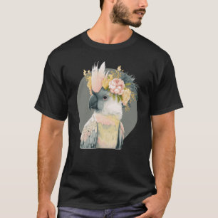 Camiseta Cute Cockatoo Parrot Flor de pájaro Mascota Aves