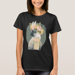 Camiseta Cute Cockatoo Parrot Flor de pájaro Mascota Aves