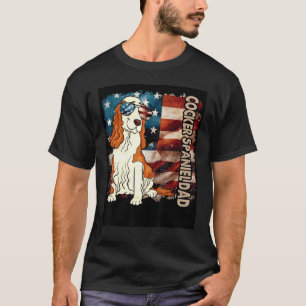 Camiseta Cute Cocker Spaniel Dad Bandera Americana 4t