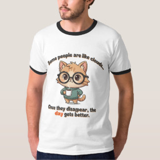 Camiseta Cute Coffee Cat with Funny Attitude Quote