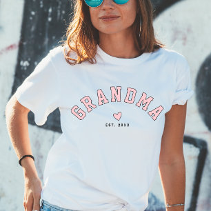 Camiseta Cute Colegial Rubor Rosa Abuela Año Personalizado