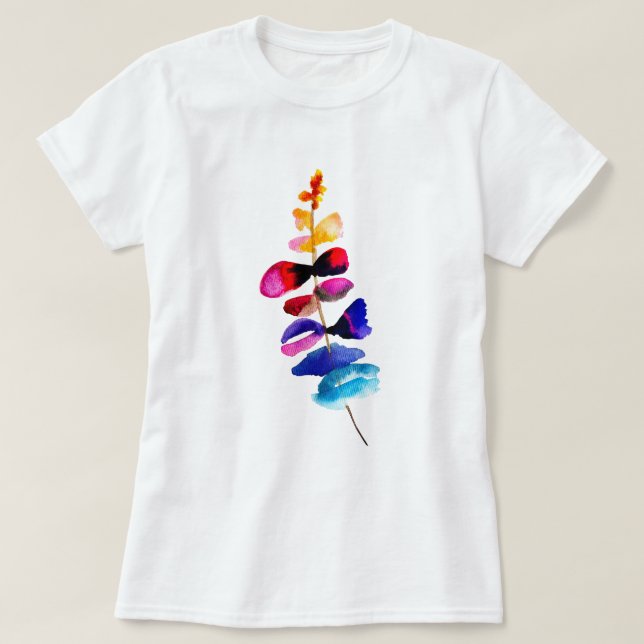 Camiseta Cute colorful leaves watercolor (Diseño del anverso)
