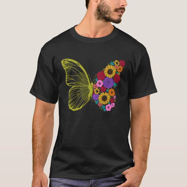 Camiseta Cute Colorful Monarch Butterfly Flower  Butterflie (Anverso)