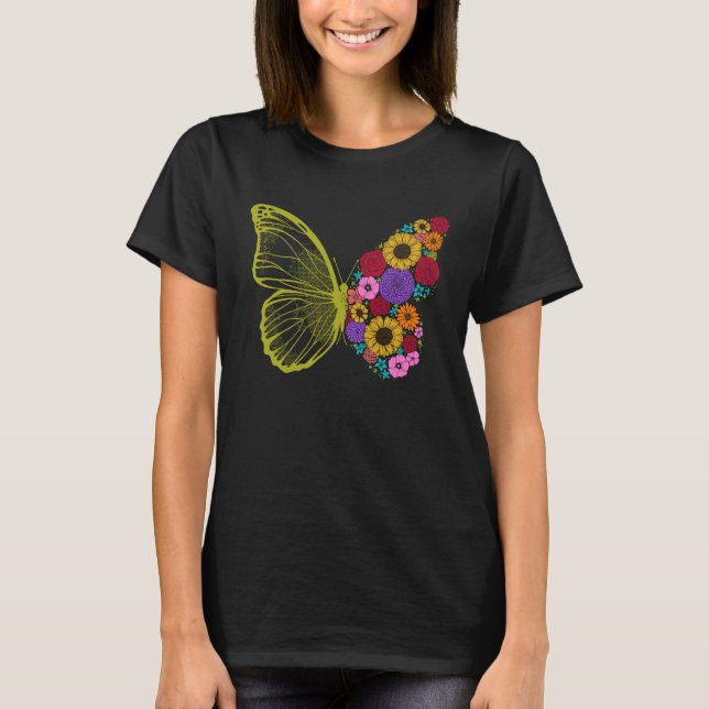 Camiseta Cute Colorful Monarch Butterfly Flower  Butterflie (Anverso)