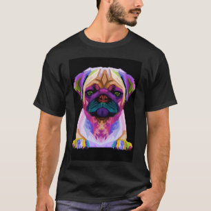 Camiseta Cute colorido Retro Pop Art Pug Classic T-Shirt 43