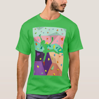 Camiseta Cute colorido rock escalando pared rodante