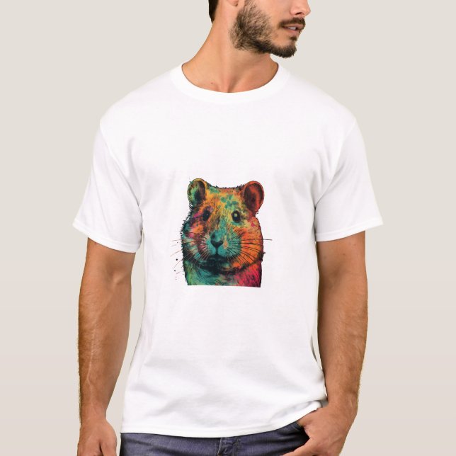 Camiseta cute colour full hamster art design  (Anverso)
