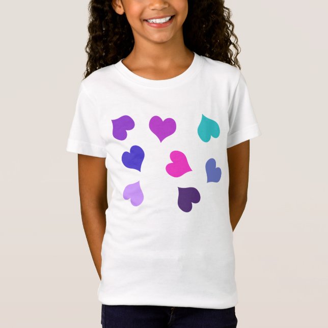 Camiseta Cute colourful hearts (Anverso)