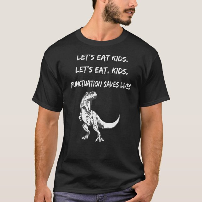 Camiseta Cute comamos dinosaurios salvó a Li (Anverso)