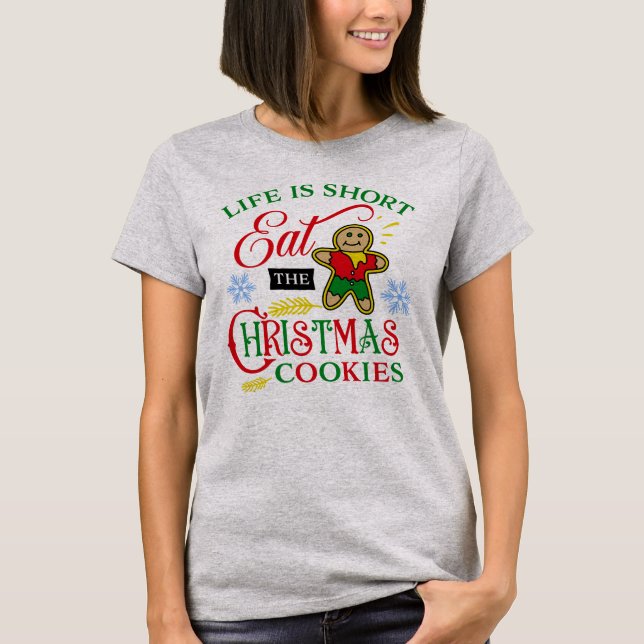 Camiseta Cute come a los Navidades galletas (Anverso)