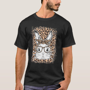 Camiseta Cute Conejo Conejo Cara Leopardo Glasses Cabecera 